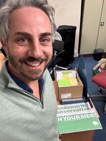 Sam Merullo on the campaign trail