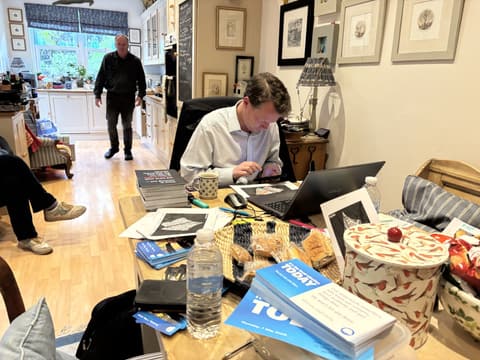 Sam Merullo on the campaign trail
