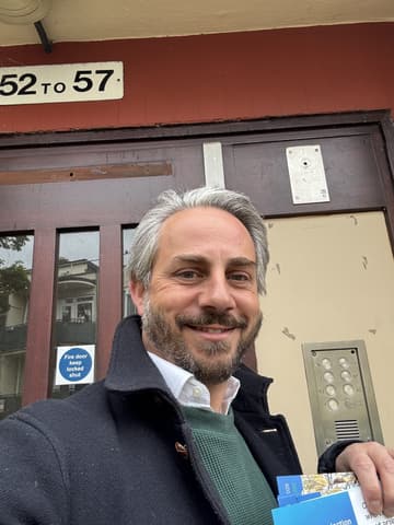 Sam Merullo on the campaign trail