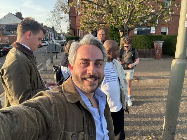 Sam Merullo on the campaign trail